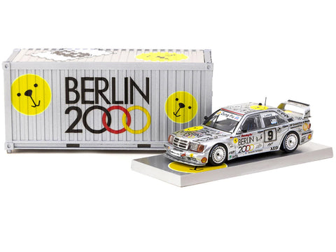 Mercedes-Benz 190 E 2.5-16 Evolution II #9 Klaus Ludwig "Macau Guia Race" (1992) with Container Display Case "Hobby64" Series 1/64 Diecast Model Car by Tarmac Works
