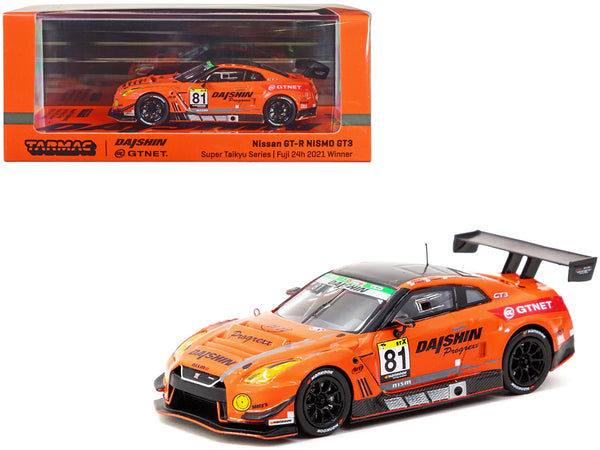 Nissan GT-R NISMO GT3 #81 Noboyuki Oyagi - Takayuki Aoki - Kiyoto Fujinami - Natsu Sakaguchi Winner "Super Taikyu Series - Fuji 24 hours" (2021) "Hobby64" Series 1/64 Diecast Model Car by Tarmac Works