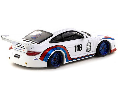 997 Old & New Body Kit #118 White with Red and Blue Stripes "Spyder" "Hobby64" Series 1/64 Diecast Model Car by Tarmac Works