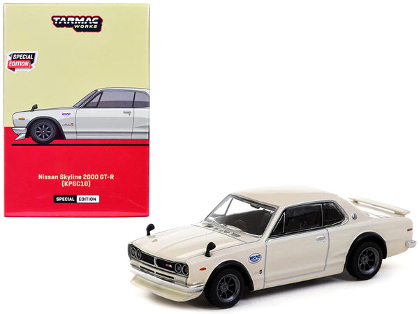 Nissan Skyline 2000GT-R (KPGC10) RHD (Right Hand Drive) Ivory White "Japan Special Edition" "Global64" Series 1/64 Diecast Model Car by Tarmac Works