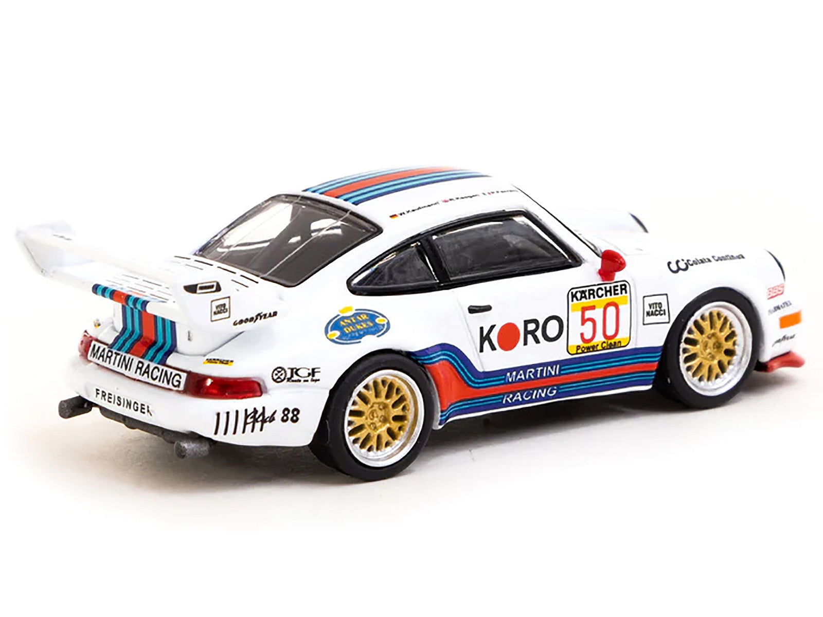 Porsche 911 Turbo S LM GT #50 Wolfgang Kaufmann - Rupert Keegan - Pietro Ferrero "Martini Racing" "BRP GT Series" (1995) "Collab64" Series 1/64 Diecast Model Car by Schuco & Tarmac Works