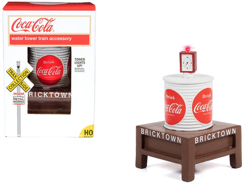 "Coca-Cola" Water Tower with Light "Bricktown" for 1/87 (HO) Scale Models by Classic Metal Works