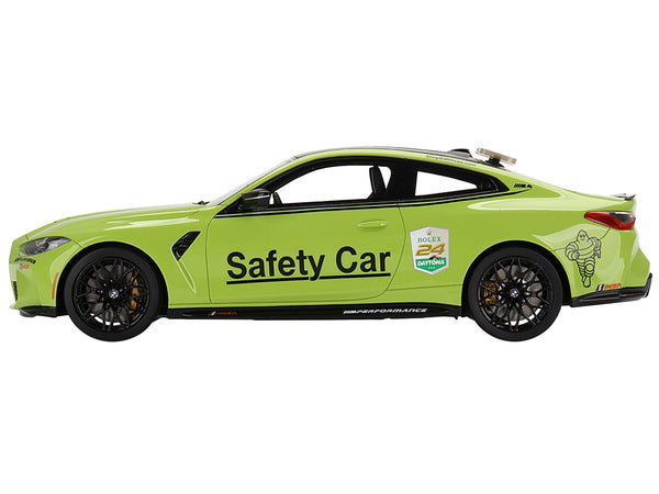 BMW M4 "Safety Car" Light Green with Carbon Top "24 Hours of Daytona" (2022) 1/18 Model Car by Top Speed