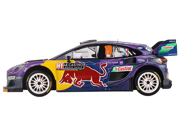 Ford Puma Rally1 #19 Sebastien Loeb - Isabelle Galmiche "M-Sport Ford WRT" Winner "Monte Carlo Rally" (2022) 1/18 Model Car by Top Speed