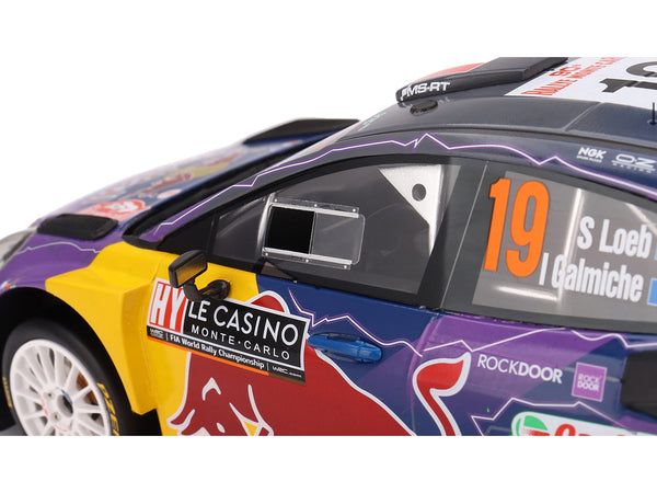Ford Puma Rally1 #19 Sebastien Loeb - Isabelle Galmiche "M-Sport Ford WRT" Winner "Monte Carlo Rally" (2022) 1/18 Model Car by Top Speed