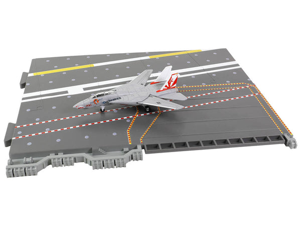 Grumman F-14A Tomcat Fighter Aircraft "VF-111 Sundowners" and Section J of USS Enterprise (CVN-65) Aircraft Carrier Display Deck "Legendary F-14 Tomcat" Series 1/200 Diecast Model by Forces of Valor